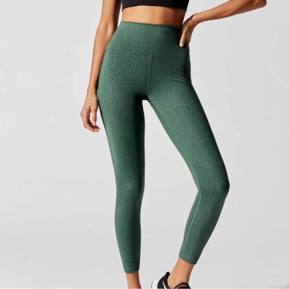Carbon38 Shine Powder 7/8 Legging Shine Powder Evergreen medium green women’s